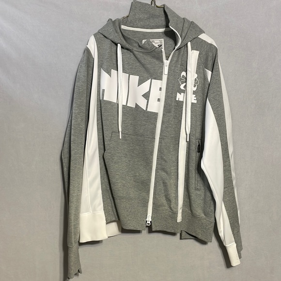 Nike x Sacai Double-Zip Hoodie 'Dark Grey Heather/White' - Picture 1 of 7